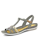Echtes Leder Clarks 26142360 Tealite Grace Damen sportive Sandale aus Leder mit Lederfutter, Groesse 36, grau