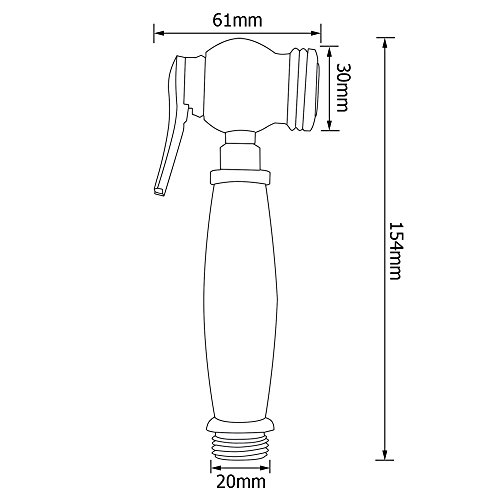 KES P901 Bidet-Handbrause, für Windeln, massives Messing, verchromt - 2