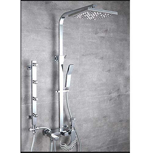Preisvergleich Produktbild Duschset, Multifunktionsdusche, Haushaltskupferdusche, Regenduschset, Duschset, Lift-Booster-Dusche, Multifunktionsdusche,-Silver1