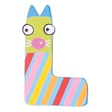 Tatiri Crazy Animals Letter L (Blue/Green Cat)