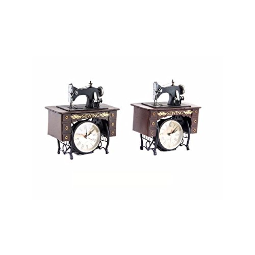 Reloj de Diseño Vintage con forma de Máquina de coser Clásica - Pale brown
