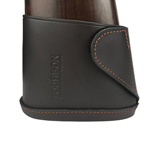 Tourbon Cuir véritable Fusil de Chasse Stock Extension Slip on Recoil Pad Sleeve - Marron foncé