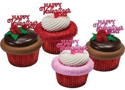 Happy Valentine's Day Cupcake Picks - 24 pcs by Bakery Supplies