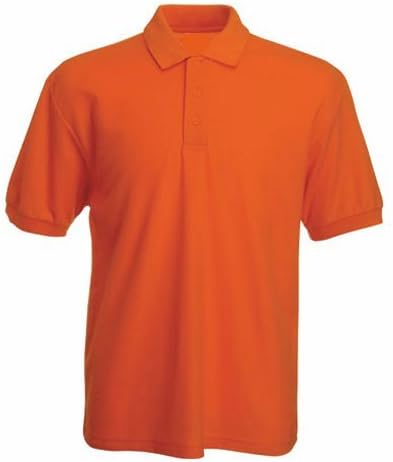 Mens Classic Pique Plain Polo Shirts Sizes XS to 4XL (3XL - XXXL, ORANGE)