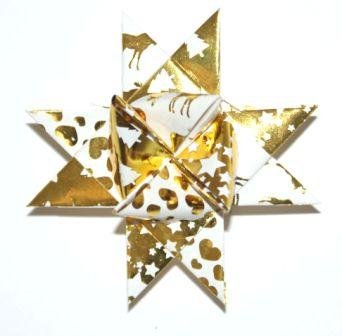 Fröbelsterne 25 mm goldfoliendruck Weihnachten 20 Streifen - 5
