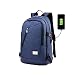 Produktbild Salon Styler Haarbürsten Travel Rucksack PC Tasche Rucksack für Arbeit Schule Wandern Business – mit USB Port Ladekabel – passt auf 385.107,2 cm Laptop, blau