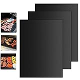 BBQ Grillmatte (3er Set) – iLOME Teflon Antihaftbeschichtung Grillmatte für Holzkohle Grill, elektronisches Grill, Backofen, Dampf-Backofen, Mikrowelle, etc. 33x40CM