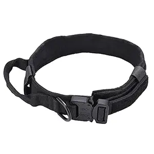 Puppy Pet Collar, Black Dog Collar Wear Resistant Buckle Design for Dogs(L Code)