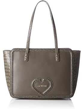 Love Moschino Damen Borsa Calf Croco Pu+Liz.Pu Grigi Tote, Grau (Grey), 26 x 45 x 13 cm