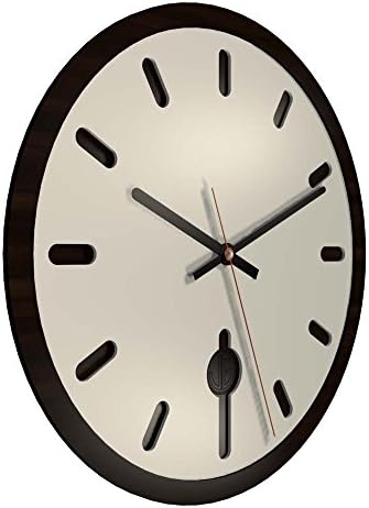 UG CLOCK Design Wooden Wall Clock 12-inches White and Brown Non Ticking Quiet Sweep Decorative Modern Clocks Code 008W