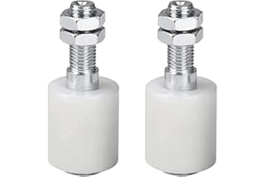Kimuwote 2Pcs Poulie de Porte Coulissante, Roue Avec Roulements à Billes, Plaque de Guidage Nylon, Roue en Nylon Résistant à La Corrosion, Roue en Nylon Lourd, Rouleau de Porte de Grange(27 * 35MM)