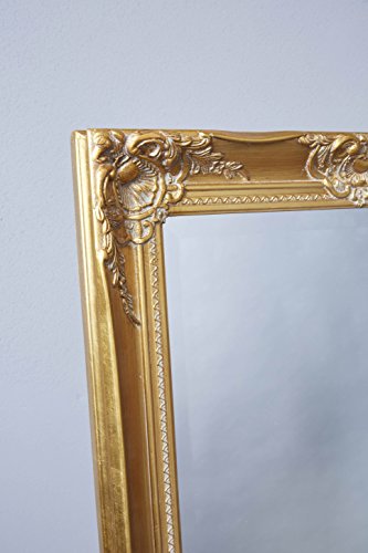 Wandspiegel Spiegel gold 132 x 52 cm Antik-Stil barock m. Facettenschliff - 2
