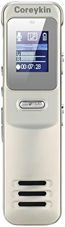 Coreykin IC Digital Voice Recorder 8GB Memory MP3 Player Movable Hard Disk for Lectures Meetings Interviews Spy Recording Metal Housing