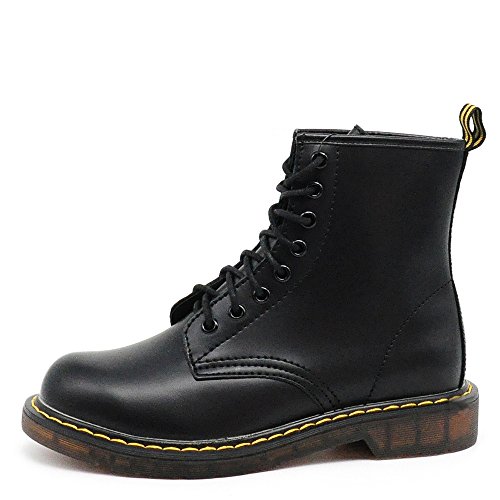 STIVALI STIVALETTI ANFIBI DA DONNA STRINGATE 9930 (37, nero)