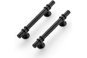 Ravinte Uchwyty meblowe, czarne, 96 mm, uchwyty do szafek kuchennych, uchwyty do szafek kuchennych, uchwyty do szuflad z okrągłym cokołem, 20 sztuk