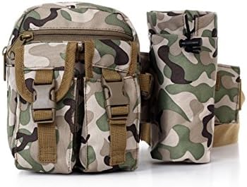 YUNWAL Outdoor Travel Sports Nylon Molle Waist Belt Pouch Bag with Detachable Water Bottle Holder,Size:20 x 10 x 28cm CP