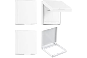 HABNI 4 Pièces Autocollant Cache Interrupteur Mural, Type 86 Réversible Cache Prise Murale Étanche, Cache Prise Electrique Pour Salle De Bain, Chambres, Cuisine, Extérieur, Blanc