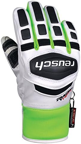 Reusch Snowsports Training R-Tex XT Junior Ski Gloves, Youth Small, White/Neon Green