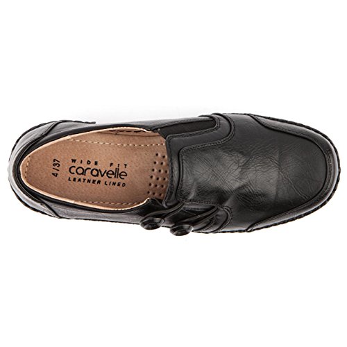 Ladies Caravelle Wide Fit Wave Black Leisure Shoes Size 5