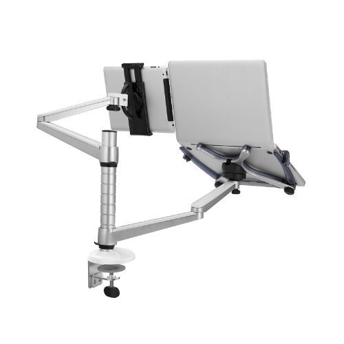 Zolion Einstellbare Aluminium Schreibtisch Monitor Stand Monitor-Schellenklemmung neig- und schwenkbar Schreibtisch-Monitor Ständer Monitor-TV Montage Fernseher Schreibtisch Halterung Universal Laptop Notebook Computer-Monitor Mackbook und iPad LED-TV LCD-TV-Ständer TV-Halter Universal TV VESA Monitorstandfuß (Laptop & Tablet) - 2