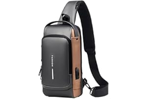 Finetoknow Borsa da petto antifurto con blocco password USB ricarica Sport Sling Bag maschio borsa a tracolla moto grande capacità Crossbody Daypack impermeabile 16 * 6 * 32 CM