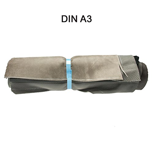 Lederreste Lederstücke extragroß A3 1kg Varianten von Grauen Farbtönen , alle Stücke mind. DIN A3 groß von Langlauf Schuhbedarf ®