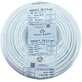 &Ouml;ZNUR Marka 3X2.5 mm%100 Bakır TTR Elektrik Kablosu (BEYAZ, 10 METRE)