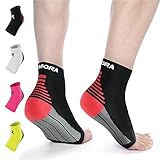 Rymora Plantar Fasciitis Socks Foot Compression Sock Sleeves for Men and Women - Relieves Pain - Supports Heel, Arch & Ankle (One Pair) (Black) (Large: 25-29cm Arch Circumference)