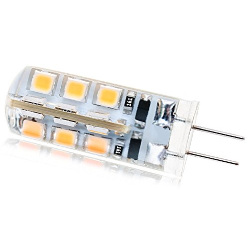 Anpro 10 Stück Glühbirne 2 Watt DC 12V G4 24 LED Lampe 2835 SMD, Ersatzteil für 20W Halogen Lampe, Warmweiß [Energieklasse A++] - 5