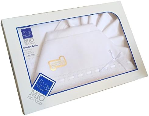 Cradle and Pram Sheet Set With Inserts In Sangallo Lace to be Embroidered bianco