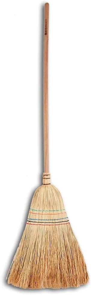 Ahşap Saplı Çalı Çırpı Çavdar Süpürge - Bahçe Süpürgesi - Çöpçü Bahçe Süpürgesi - 150 Cm.