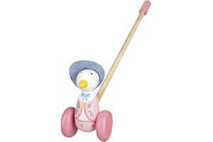 Peter Rabbit Toys - Jemima Puddleduck Wooden Push Along Walker, Baby, 1 Year Olds, Toddler - Walking Pull Duck Toy for Babies, Girls, Boys - Official Licensed Beatrix Potter Gifts by Orange Tree Toys