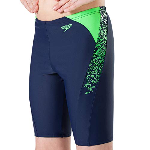 Speedo Boom Splice Jammer Garçon, Navy/Fluo Green , ans 14 ( UK 32 )