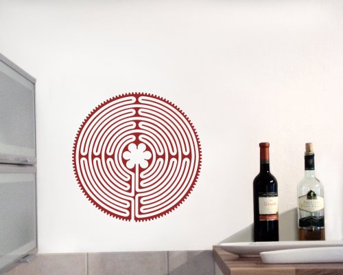 Wandtattoo Labyrinth von Chartres in 8 Größen und 25 Farben (50x50cm goldmetalleffekt) - 5