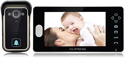 KUFENG Wireless Intercom Video doorbell camera WIFI doorphone Infrared Night vision alarm KF8001 (1 V 1, Black)