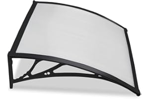 Yaheetech Front Door Canopy Outdoor Awning, Window Garden Canopy Patio Porch Awning, Rain Shelter Cover 120 x 80 cm Black