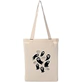 Amazon Brand- Eono, 100% Cotton Cloth Bag,Reusable Tote Bags,Shopping Bag For Grocery, Vegetable Bag For Shopping, Aesthetic 