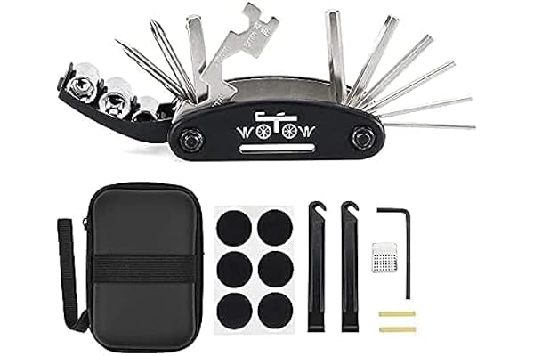 WOTOW Fonctions Kit d'Outils pour vélos réparation Clés Allen avec 3 démonte-pneus