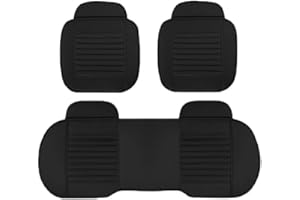 Susy Shop Lot de 3 housses de siège universelles pour voiture, protection de siège 2 avant et 1 arrière | Protector Comfort Automotive Coussin intérieur (PVC-Noir)