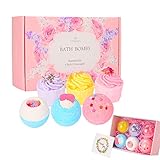 Bath Bombs Gift Set, TTRwin 6 Fizzy Bubble Bath Bath Bombs, Organic Natural Vegan Spa Bath Bomb Kit with Different Organic Essential Oils，Birthday Gift idea For Her, Women, Men，Kids and Teen Girls