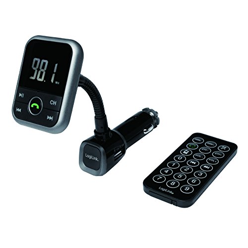 Preisvergleich Produktbild LogiLink FM0005 Transmitter mit Bluetooth Freisprecheinrichtung und Ladeanschluss, SD Karten, USB Lesegerät Fernbedienung schwarz