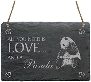 'Panda' Engraved Slate Board Ideal as a Gift for Panda Bears Fans