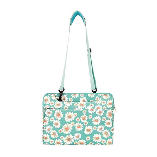 MOSISO böhmische Art Gewebe Laptop Hülsen Kasten Tasche Abdeckungs Beutel mit Handgriff und Schultergurt für 11-11.6 Inch MacBook Air, Ultrabook Netbook Tablet, Goldene Chrysantheme - 6