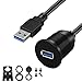 Price comparison product image Ihrkleid Dual USB Dashboard Flush Mount, 1 Meter - Male to Female Panel Mount Cable Male USB 3.0 Extension Cable/For Car, Boat, Motorcycle
