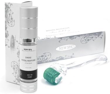 Microneedle NEW SPA Skin Care System 2.50mm Micro Needle Roller and DMAE Total Restore Serum 20ml; to stimulate and restore collagen in mature skin