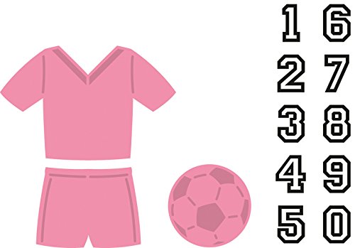 Marianne Design COL1335 Collectables Fußball - Stempel und Stanzschablone für die Kartengestaltung und Scrapbooking, Metal, rosa, 6,4 x 4,2 x 0,4 cm