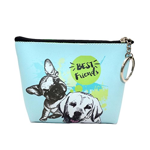 Preisvergleich Produktbild Damen Frauen Mädchen Printing Dog Snacks Geldbörse Brieftasche Tasche Ändern Pouch Key Halter (B)