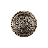 Material: leichtes Metall. Anjing Metallknöpfe für Blazerjacke, Antik-Bronze-Muster, 12 Stück, Bronze, 23 mm