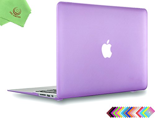 Ueswill Schutzhülle für MacBook, glatte und weiche Hartschale, inklusive Mikrofasertuch violett MacBook Air 11"