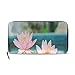 Produktbild Rosa Lotus Blume Wasserpflanze Wilde Lange Passport Clutch Geldbörsen Reißverschluss Geldbörse Tasche Handtasche Geld Organizer Tasche Kreditkarteninhaber Dame Frauen Mädchen Männer Reise Geschenk